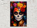 Sugar Skull Woman Floral Digital Art