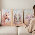 Equestrian Pastel Triptych Digital Art