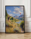 Mountain Valley Red Balloon Digital Art