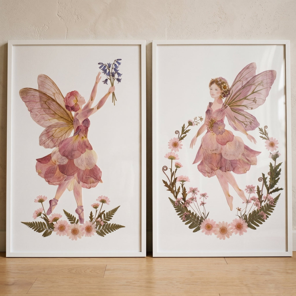 Pressed Floral Fairies Digital Art Set