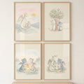 Watercolor Baby Dragons Digital Art Set of 4