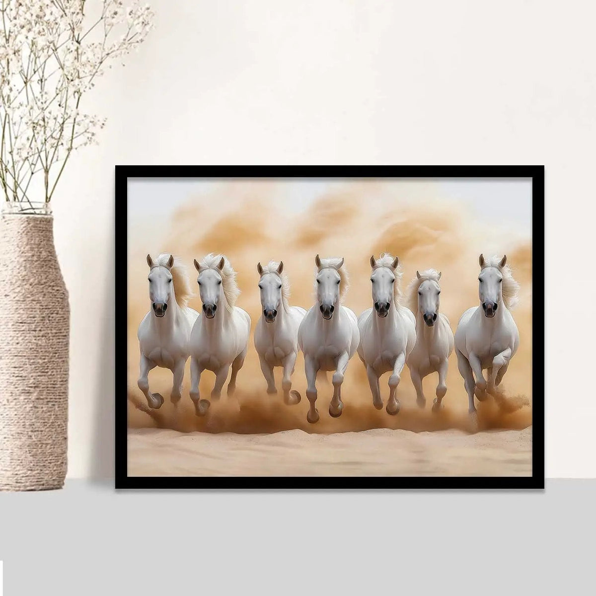Galloping White Horses Digital Artwork