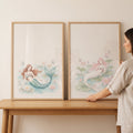 Enchanting Watercolor Mermaids Digital Art