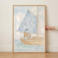Watercolor Dolphin Captain Sailboat Digital Art