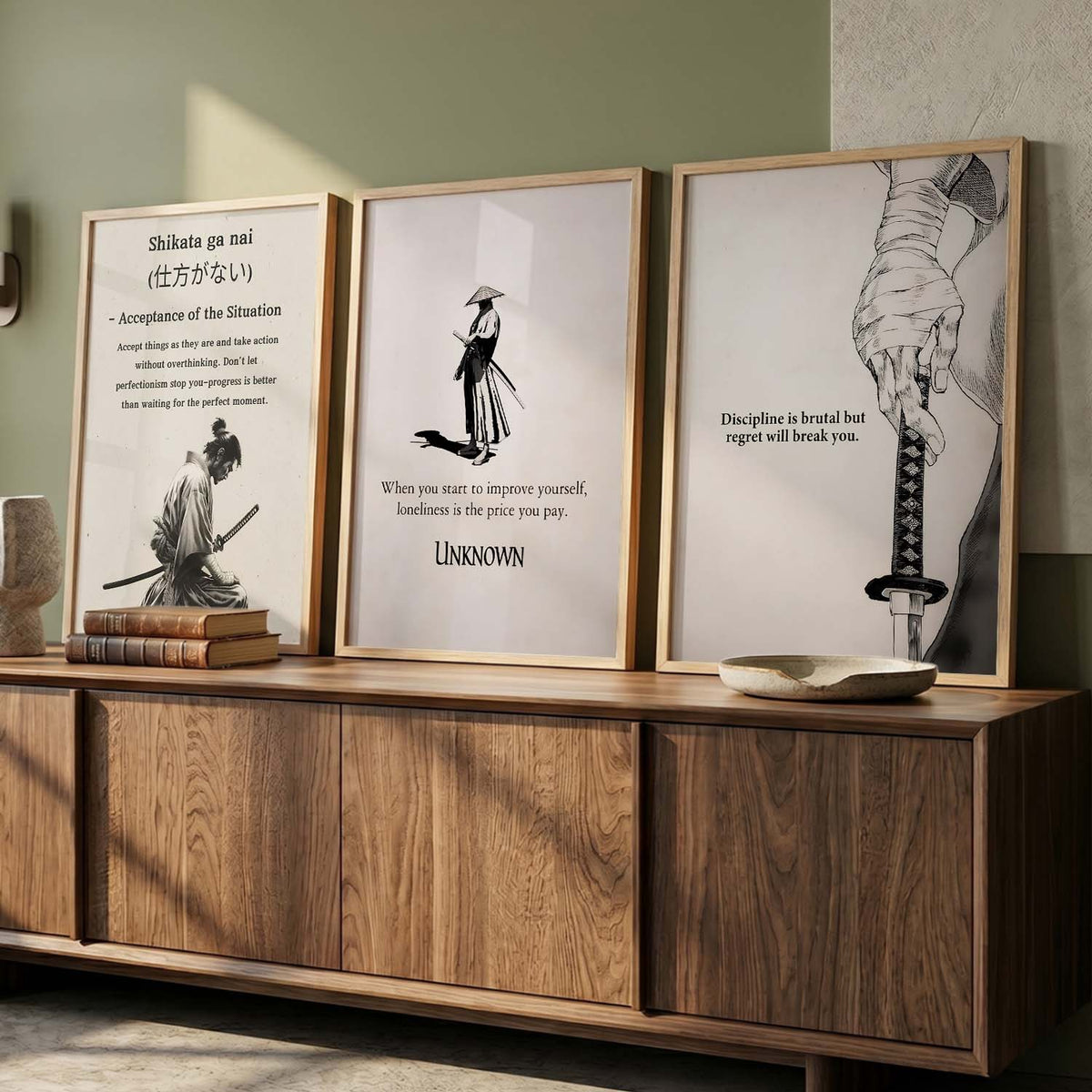 Samurai Wisdom Quotes Digital Art Set
