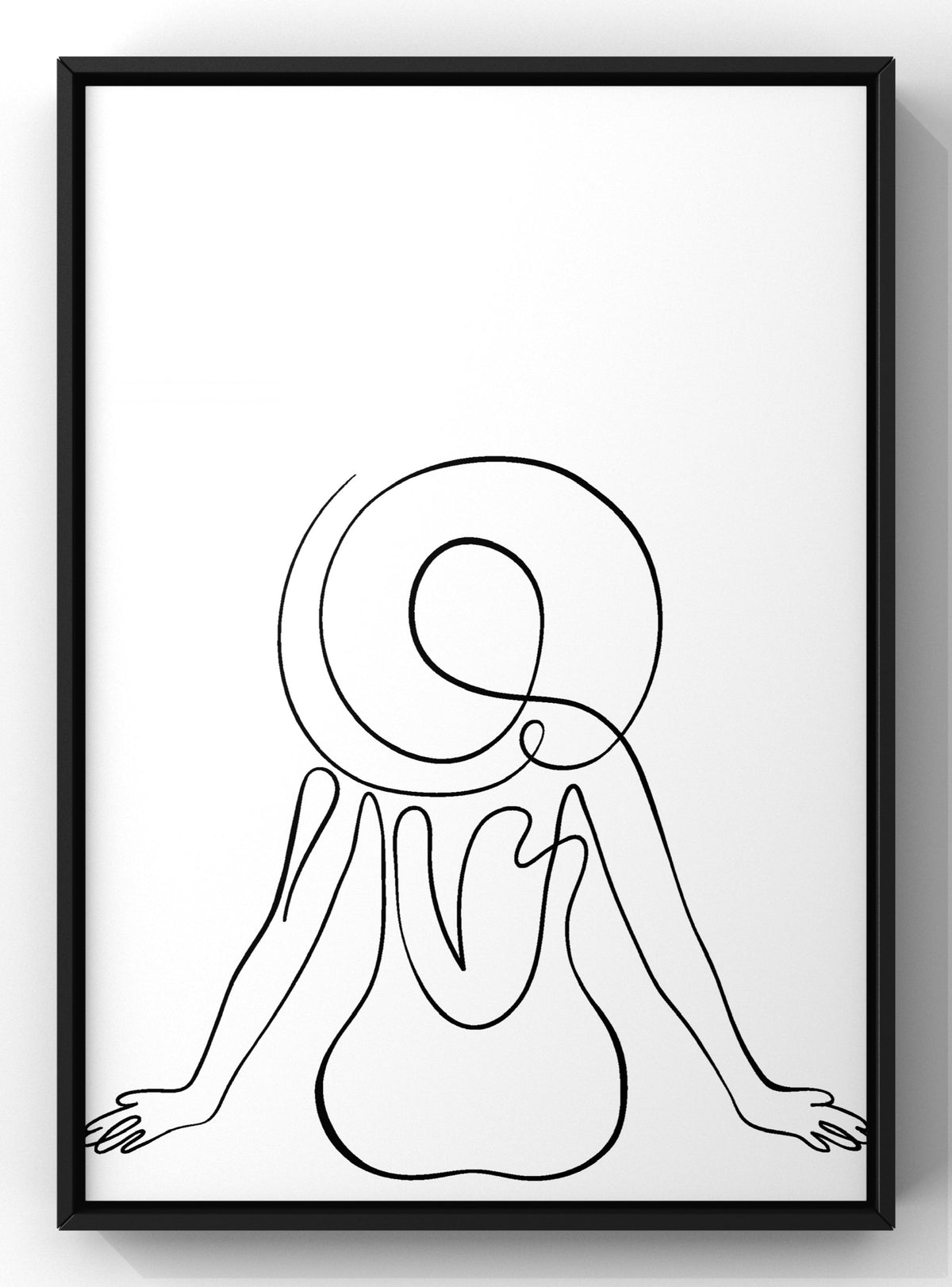 Minimalist Woman in Hat Line Art