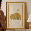Boho Sleeping Elephant and Butterfly Digital Art