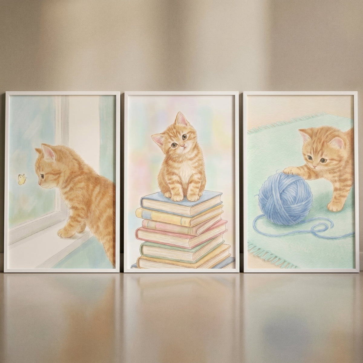 Playful Ginger Kittens Digital Art Set