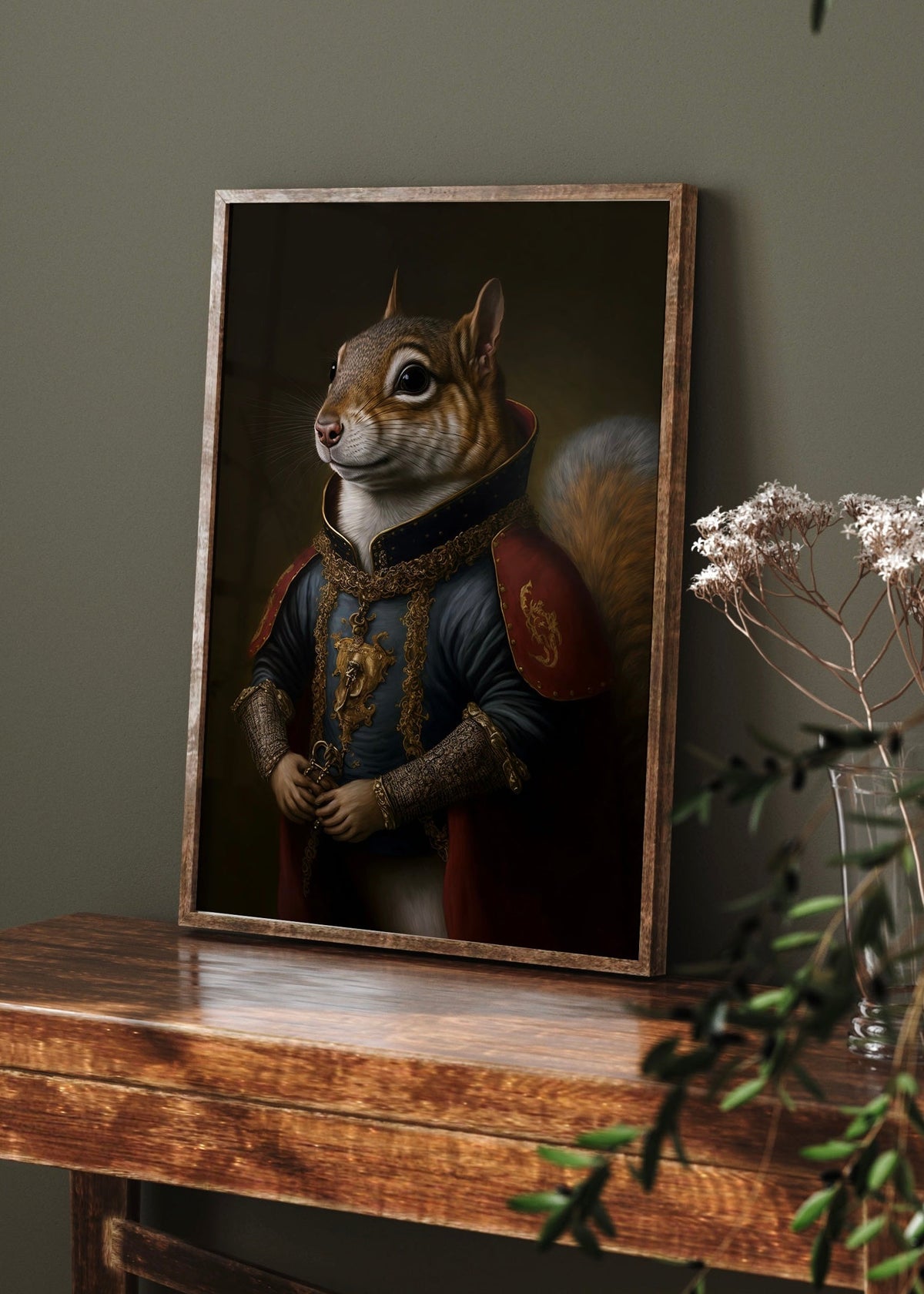 Regal Squirrel Portrait Digital Artwork