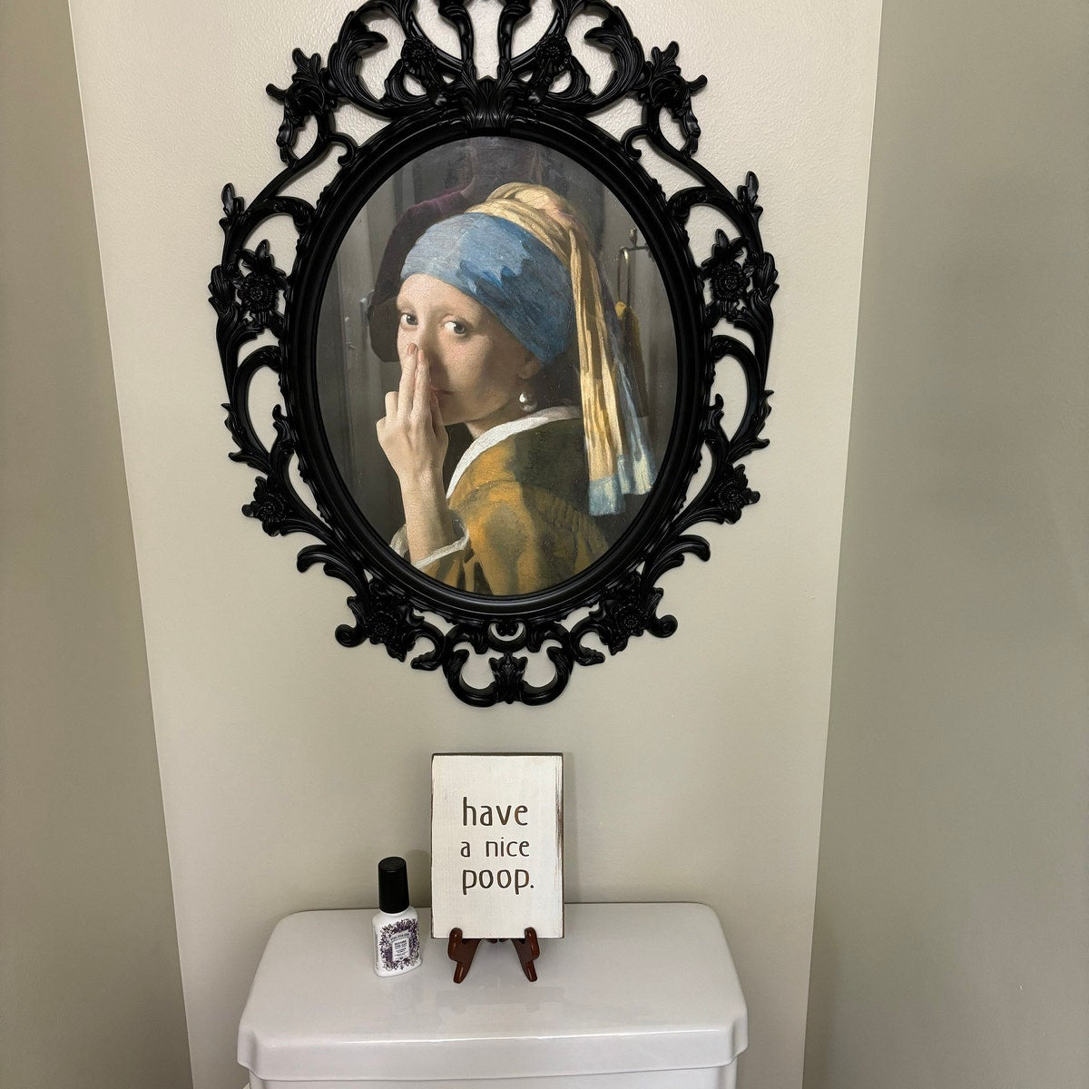 Girl with a Pearl Earring Middle Finger Digital Artwork