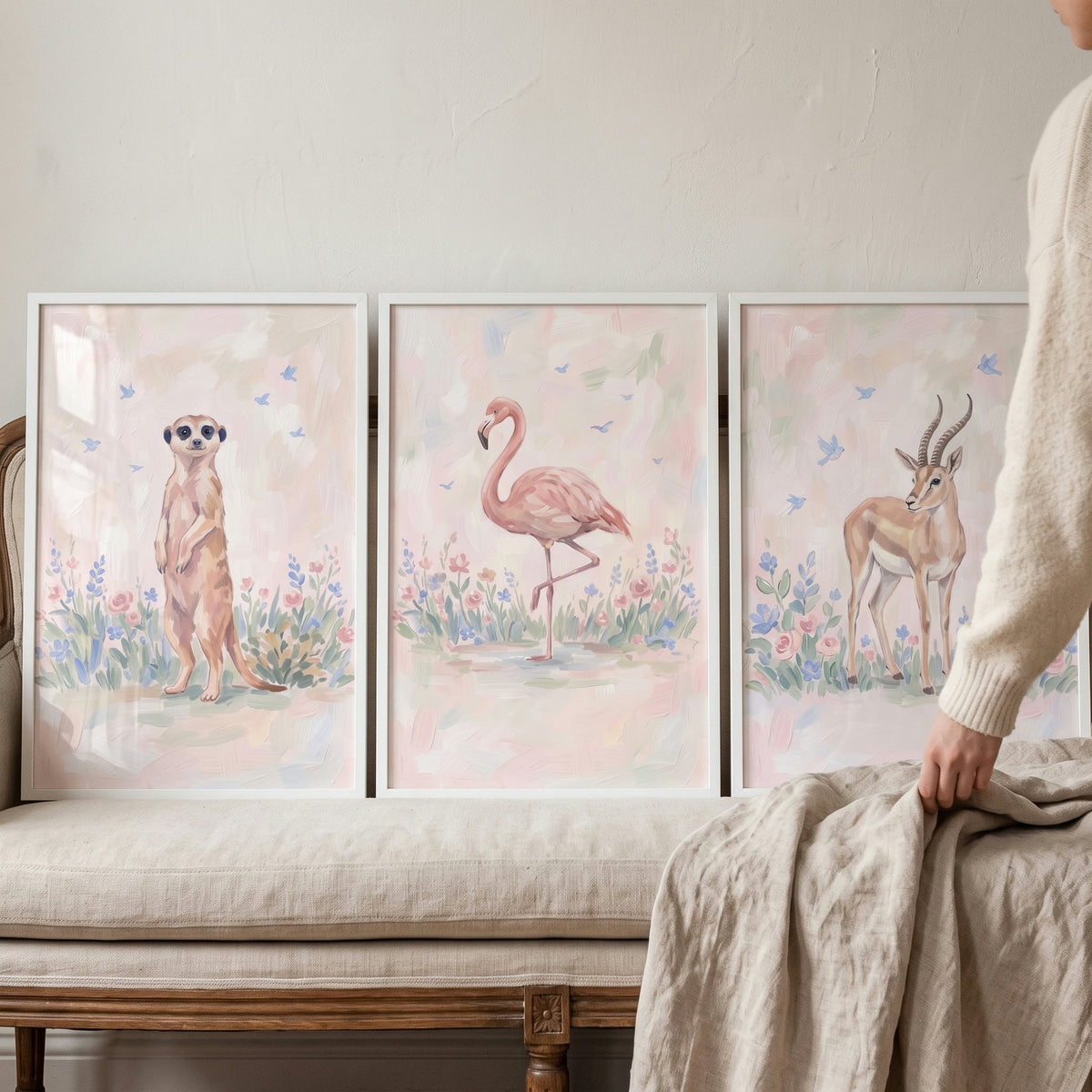 Whimsical Safari Animal Trio Digital Art
