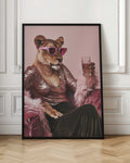 Chic Lioness with Pink Sunglasses Digital Art