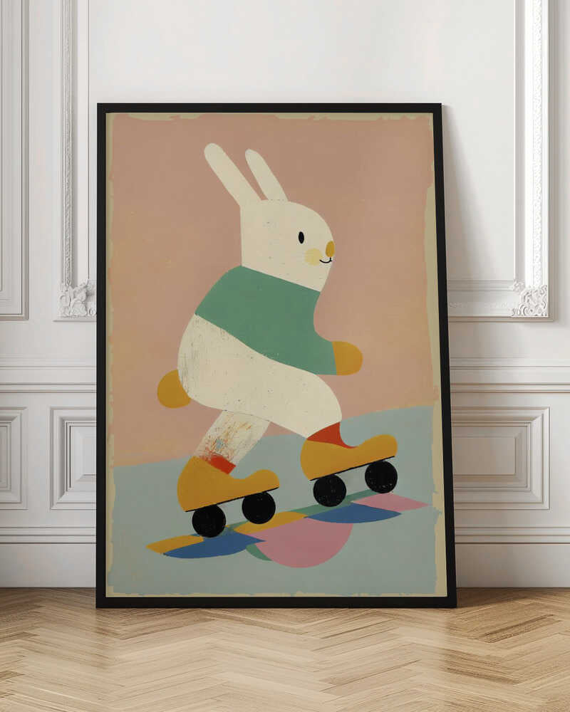 Roller Skating Bunny Digital Art