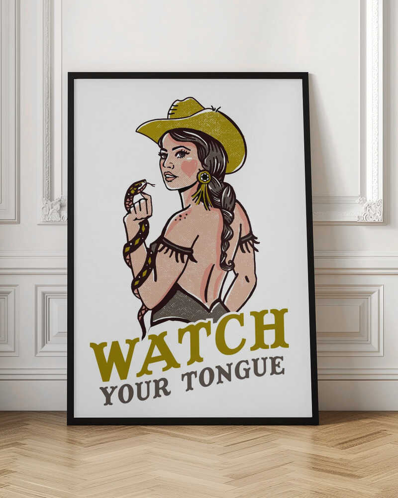 Watch Your Tongue Cowgirl Digital Art Print