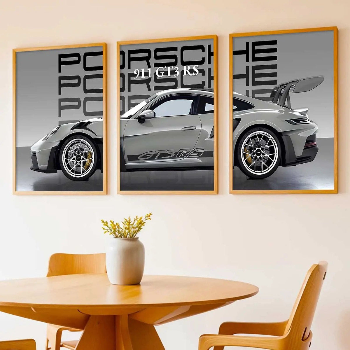 Porsche 911 GT3 RS Triptych Digital Artwork