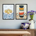 Kitchen Dumplings and Stacked Bowls Digital Art Set