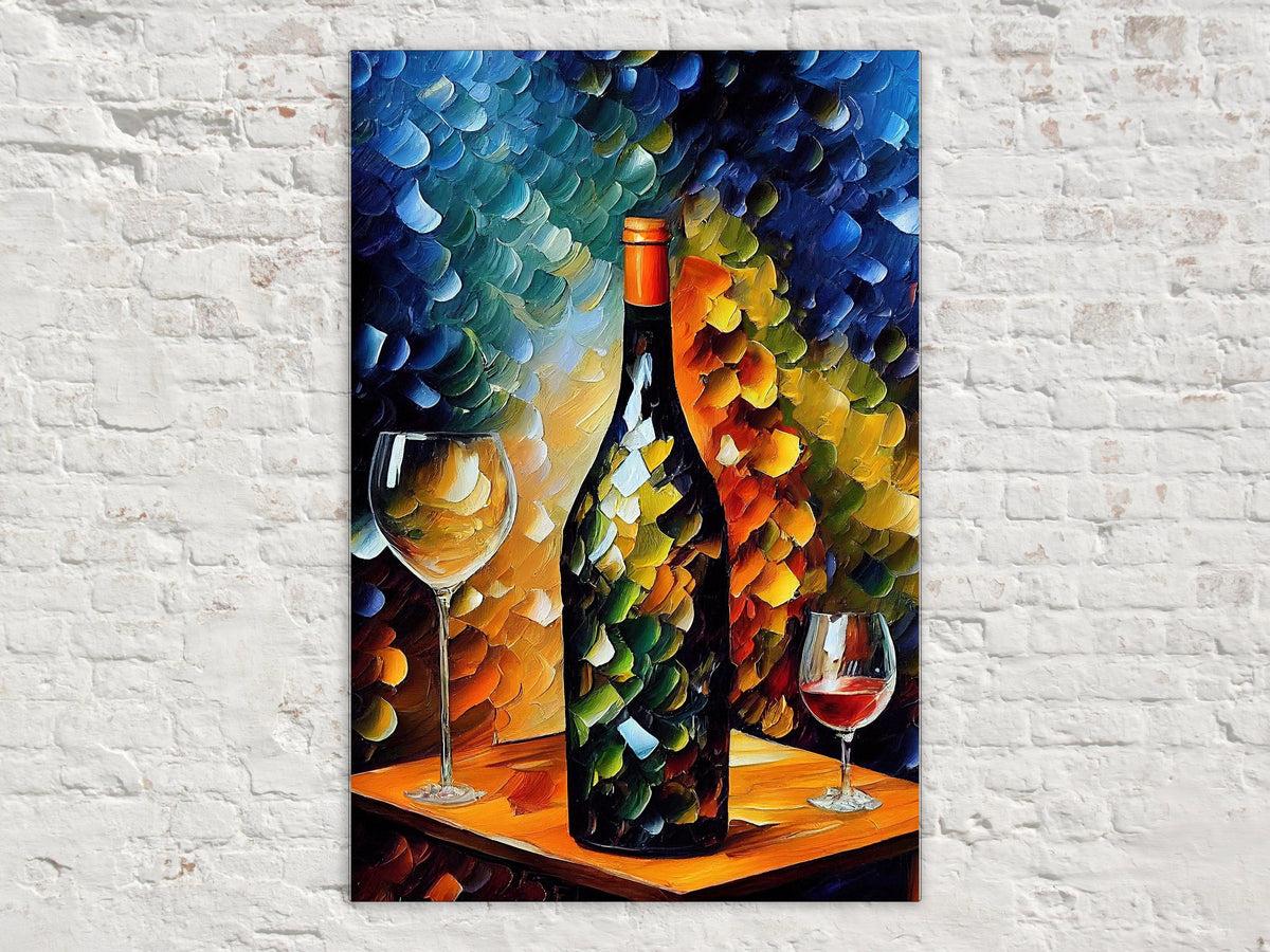Vibrant Wine Still Life Digital Art