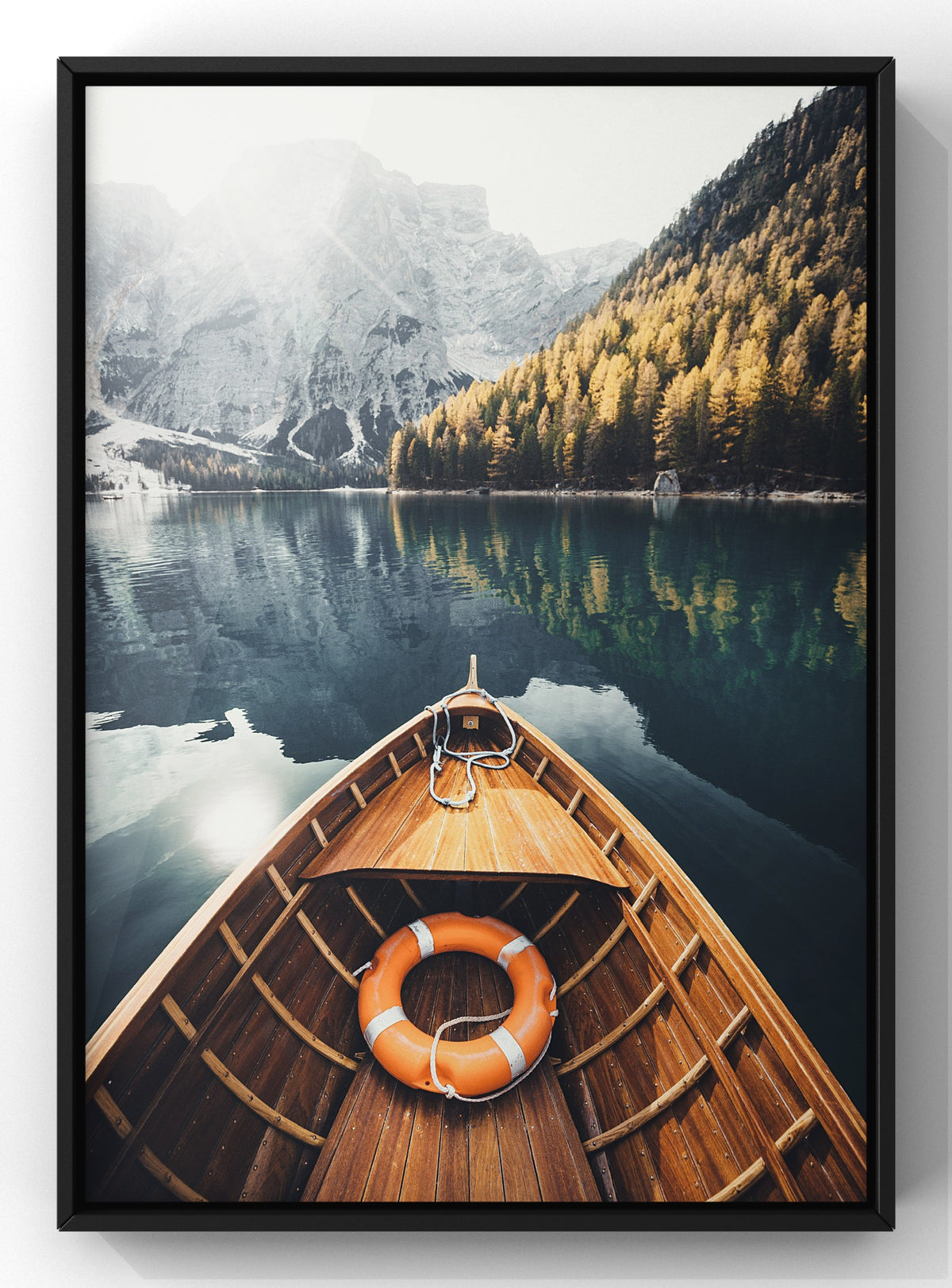 Alpine Lake Wooden Boat Digital Download
