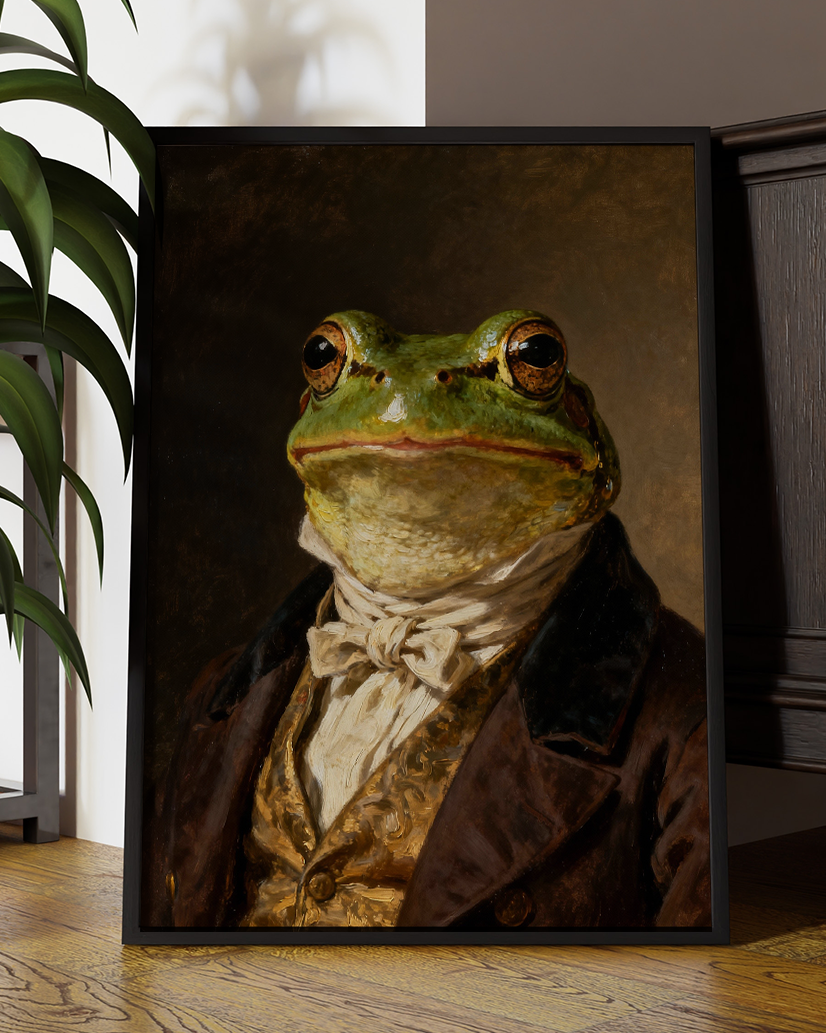 Aristocratic Frog Gentleman Digital Portrait