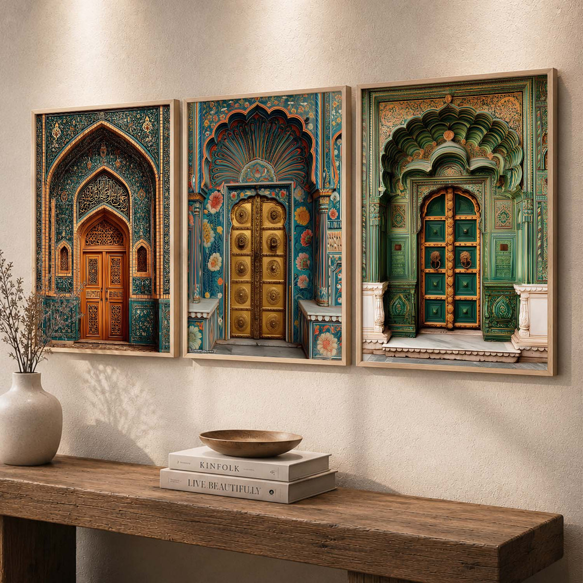 Ornate Royal Architecture Digital Triptych