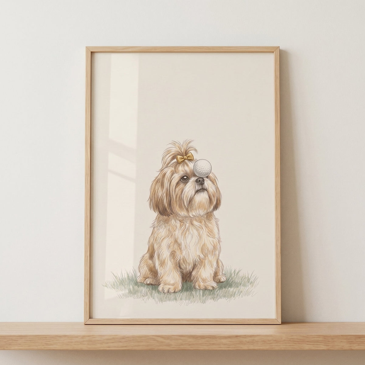 Shih Tzu Playing Golf Digital Artwork