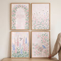 Pink Floral Garden Wall Art Set