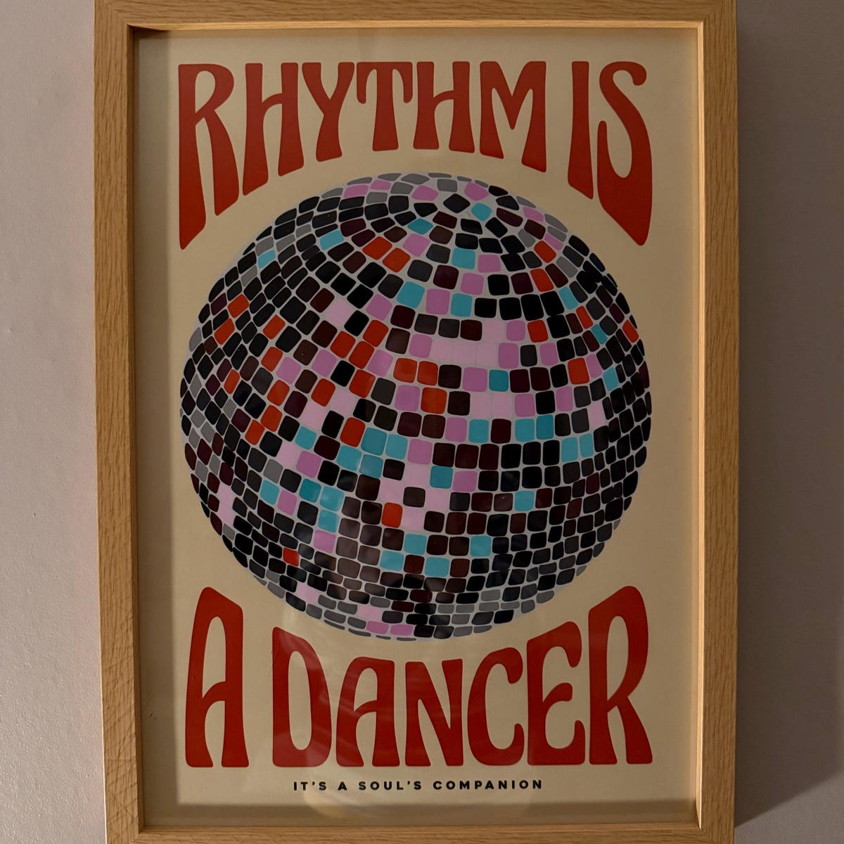 Rhythm Is A Dancer Disco Ball Retro Digital Art Print