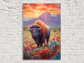 Vibrant Desert Bison Digital Art