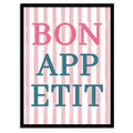 Bon Appétit Pink Stripe Digital Art Print