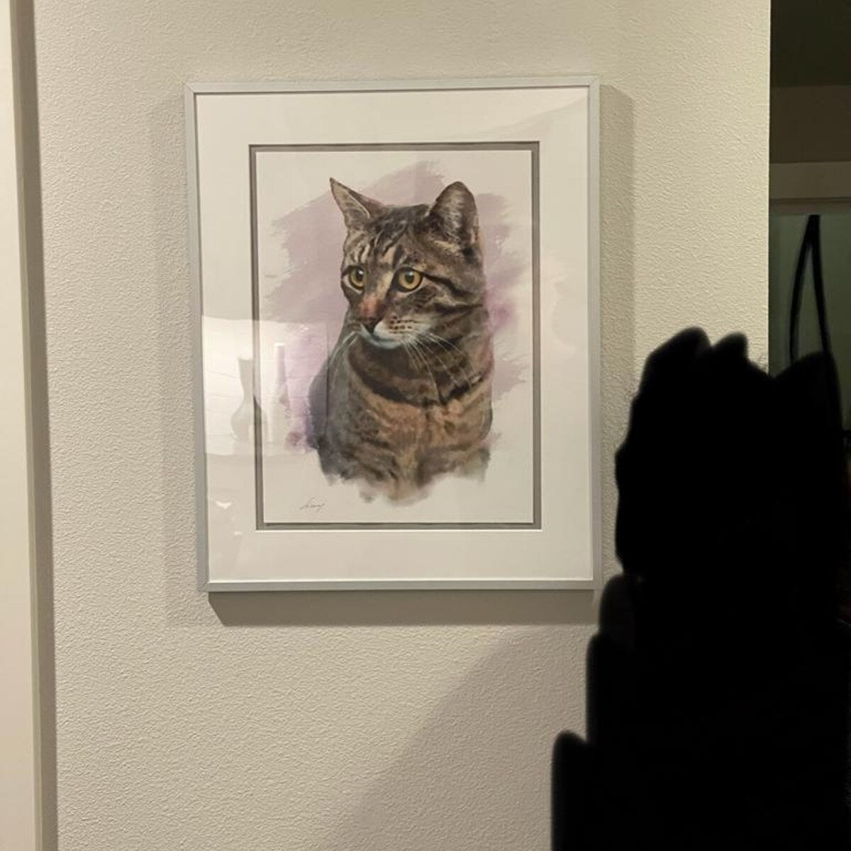 Watercolor Tabby Cat Portrait Digital Download