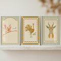 Vintage Safari Animal Trio Digital Art Set
