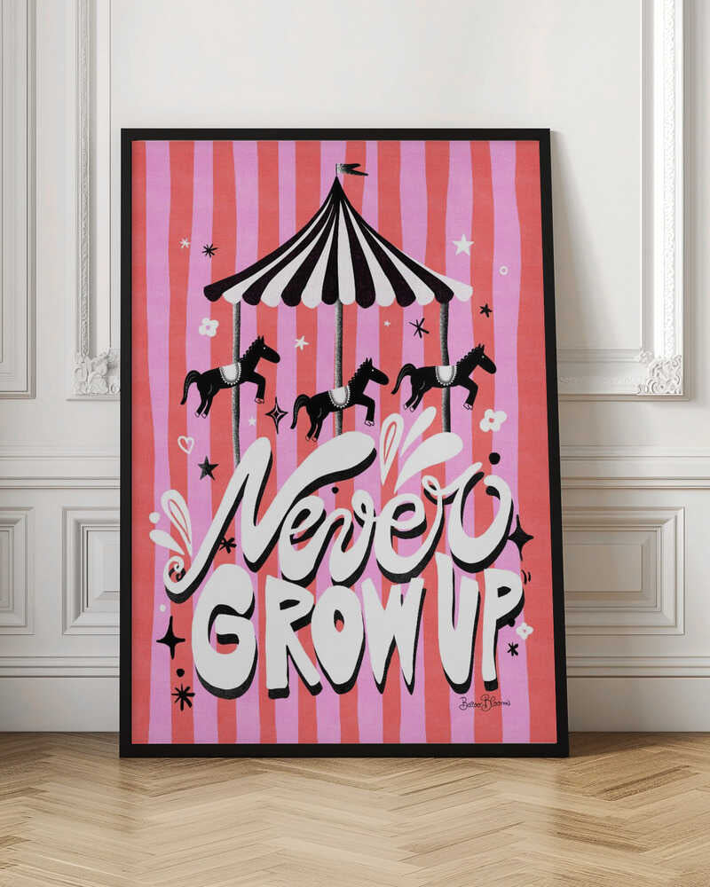 Never Grow Up Carousel Digital Art Print