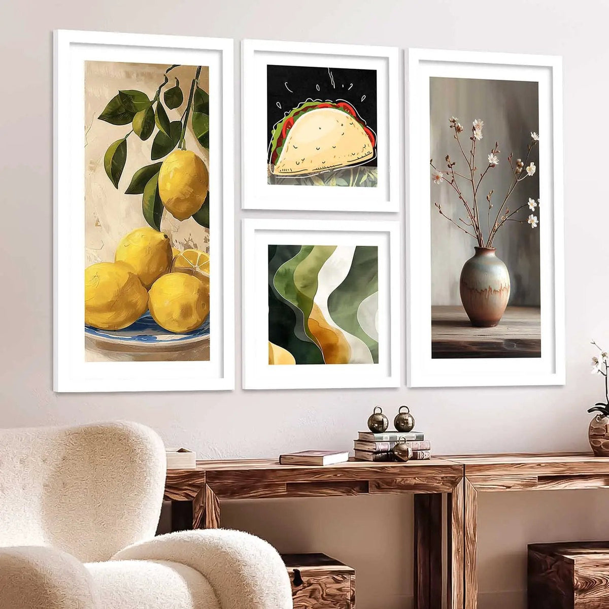 Modern Kitchen and Botanical Gallery Wall Set