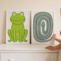Charming Frog and Coiled Snake Digital Art Print Set