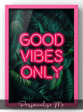 Good Vibes Only Tropical Neon Digital Artwork