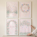 Pink Floral Scripture Wall Art Set of 4
