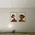 Abstract Geometric Portrait Diptych