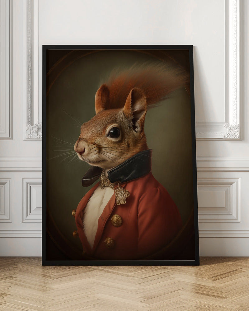 Regal Squirrel Gentleman Portrait Digital Artwork
