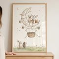 Magical Woodland Moon Balloon Digital Art Print