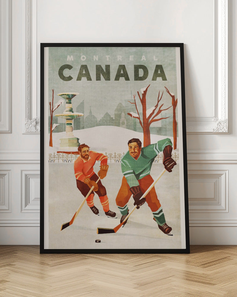 Vintage Montreal Canada Hockey Travel Poster