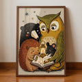Forest Friends Bedtime Reading Digital Artwork