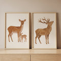 Charming Woodland Deer Family Digital Art Set