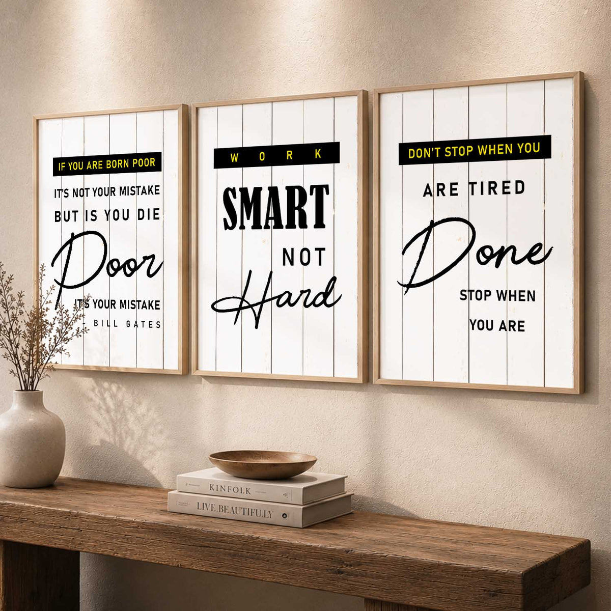 Motivational Quotes Digital Art Trio