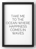 Take Me To The Ocean Quote Digital Art
