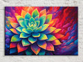 Vibrant Rainbow Succulent Digital Art