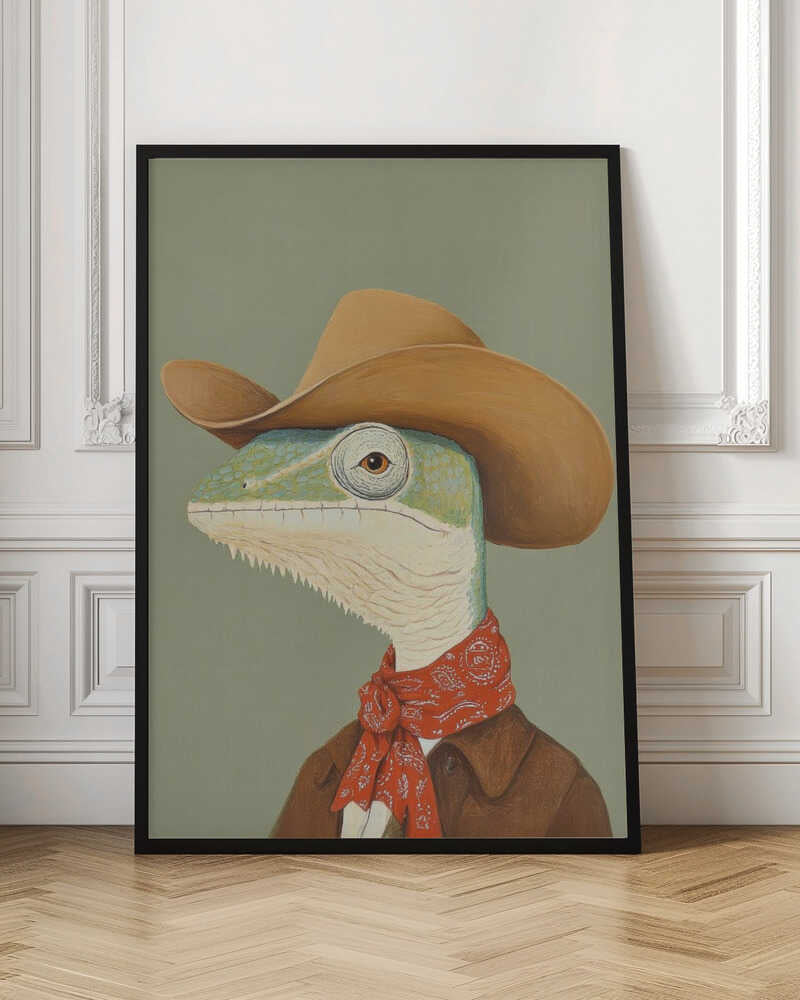 Chameleon Cowboy High-Resolution Digital Art