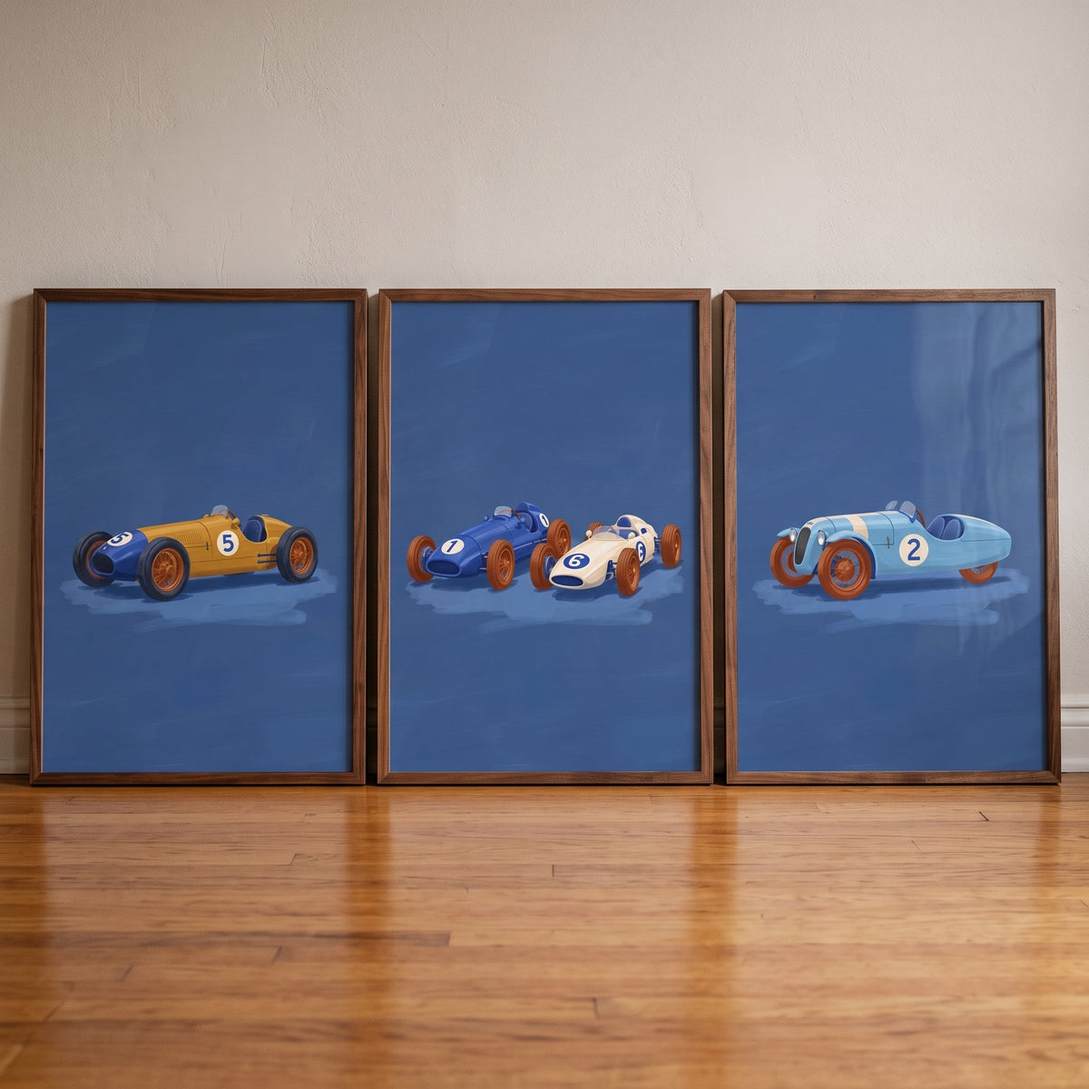 Vintage Race Cars Trio Digital Art