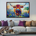Colorful Highland Bull Digital Artwork