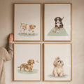 Playful Golfing Dogs Digital Art Set