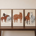 Rustic Horse Herd Trio Digital Art